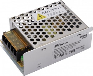 Трансформатор электронный Feron для светодиодной ленты 30W 12V (драйвер), LB002 Трансформатор электронный Feron для светодиодной ленты 30W 12V (драйвер), LB002
