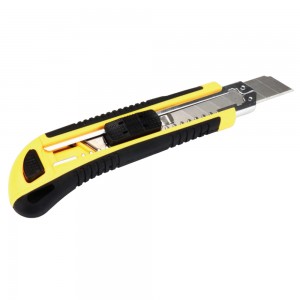 Нож строительно-монтажный STEKKER KMU-1 с сегмент. лезвием 18 мм, желтый, черный Нож строительно-монтажный STEKKER KMU-1 с сегмент. лезвием 18 мм, желтый, черный