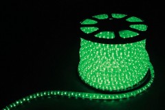 Дюралайт (световая нить) со светодиодами, 2W 100м 230V 36LED/м 13мм, зеленый, LED-R2W Feron, артикул: 26063