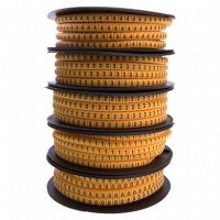 Кабель-маркер "3" для провода сеч.6мм STEKKER CBMR60-3 , желтый, упаковка 350 шт