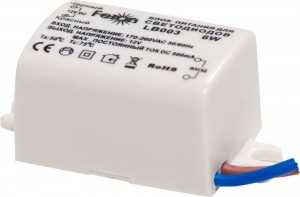 Трансформатор электронный для светодиодной ленты 6W 12V (драйвер), LB003 Feron, артикул: 21480 Трансформатор электронный для светодиодной ленты 6W 12V (драйвер), LB003 Feron, артикул: 21480