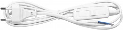 Сетевой шнур с выключателем, 230V 1.9м белый, KF-HK-1 Feron, артикул: 23048