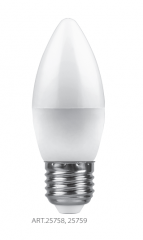 Лампа светодиодная, свеча, E27, 7w, теплый свет, LB-97 Feron, артикул: 25758