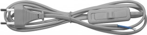 Сетевой шнур с выключателем, 230V 1.9м серый, KF-HK-1 Feron, артикул: 23049 Сетевой шнур с выключателем, 230V 1.9м серый, KF-HK-1 Feron, артикул: 23049