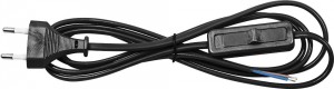 Сетевой шнур с выключателем, 230V 1.9м черный, KF-HK-1 Feron, артикул: 23050 Сетевой шнур с выключателем, 230V 1.9м черный, KF-HK-1 Feron, артикул: 23050