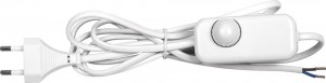 Сетевой шнур с диммером 230V 1,5+0,5м, белый, DM103-200W Feron, артикул: 23056 Сетевой шнур с диммером 230V 1,5+0,5м, белый, DM103-200W Feron, артикул: 23056