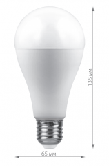 Светодиодная лампа SBA6525 25W 6400K A65 E27 Saffit Feron, артикул: 55089