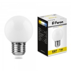 Лампа светодиодная Feron LB-37 Шарик E27 1W теплый свет (2700К)