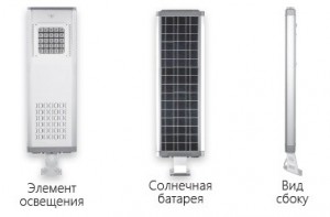 Уличный светильник на солнечной батарее 40W, 6400К, алюминий, с датчиком движения, IP65, SP2339, артикул 32191 