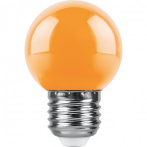 Лампа светодиодная Feron LB-37 Шарик E27 1W оранжевый Лампа светодиодная Feron LB-37 Шарик E27 1W оранжевый
