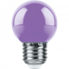Лампа светодиодная Feron LB-37 Шарик E27 1W фиолетовый