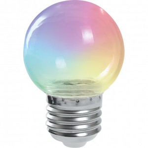 Лампа светодиодная Feron LB-37 Шарик прозрачный E27 1W RGB плавная смена цвета Лампа светодиодная Feron LB-37 Шарик прозрачный E27 1W RGB плавная смена цвета