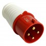 Вилка прямая переносная STEKKER PPG32-024-44 380V 32А IP44 3P+PE, красный - 