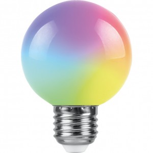 Лампа светодиодная Feron LB-371 Шар матовый E27 3W RGB быстрая смена цвета Лампа светодиодная Feron LB-371 Шар матовый E27 3W RGB быстрая смена цвета