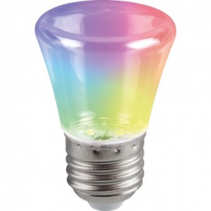 Лампа светодиодная Feron LB-372 Колокольчик прозрачный E27 1W RGB плавная смена цвета Лампа светодиодная Feron LB-372 Колокольчик прозрачный E27 1W RGB плавная смена цвета