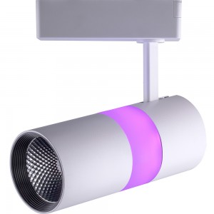 Трековый светодиодный светильник Feron AL108 на шинопровод 12W+5W 35 градусов дневной свет (4000К) и подсветка розовая Трековый светодиодный светильник Feron AL108 на шинопровод 12W+5W 35 градусов дневной свет (4000К) и подсветка розовая