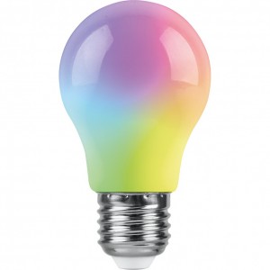 Лампа светодиодная Feron LB-375 E27 3W матовый RGB плавная сменая цвета Лампа светодиодная Feron LB-375 E27 3W матовый RGB плавная сменая цвета