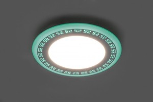 Светодиодный светильник Feron AL2440 встраиваемый 9W дневной свет (4000К) и подсветка зеленый Светодиодный светильник Feron AL2440 встраиваемый 9W дневной свет (4000К) и подсветка зеленый