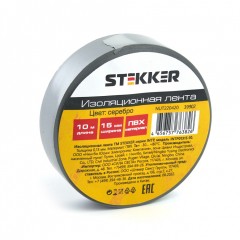 Изоляционная лента 13х15мм STEKKER 10м INTP01315-10 серебро 10шт