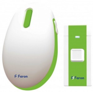 Звонок дверной беспроводной Feron E-375 Электрический 36 мелодии белый зеленый с питанием от батареек Звонок дверной беспроводной Feron E-375 Электрический 36 мелодии белый зеленый с питанием от батареек