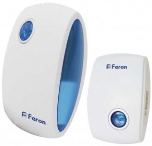 Звонок дверной беспроводной Feron E-376 Электрический 36 мелодии белый синий с питанием от батареек Звонок дверной беспроводной Feron E-376 Электрический 36 мелодии белый синий с питанием от батареек