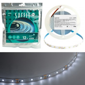 Светодиодная лента SAFFIT SST01 12V 6W/м 5м 60SMD(2835)/м IP20 холодный свет (6500K) Светодиодная лента SAFFIT SST01 12V 6W/м 5м 60SMD(2835)/м IP20 холодный свет (6500K)