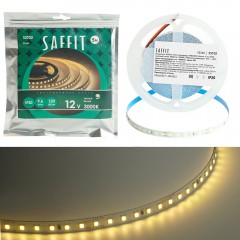 Светодиодная лента SAFFIT SST02 12V 9,6W/м 5м 120SMD(2835)/м IP20 теплый свет (3000K)