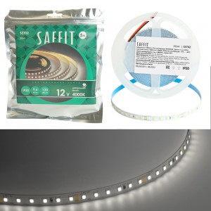 Светодиодная лента SAFFIT SST02 12V 9,6W/м 5м 120SMD(2835)/м IP20 дневной свет (4000K) Светодиодная лента SAFFIT SST02 12V 9,6W/м 5м 120SMD(2835)/м IP20 дневной свет (4000K)