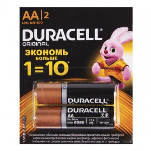 Батарейка DURACELL AA LR6 (пальчиковая) (цена за 2 штуки) 