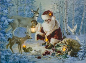 Световая картина &quot;Санта Клаус в лесу&quot;, LT113 Feron, артикул: 26970 Световая картина "Санта Клаус в лесу", LT113 Feron, артикул: 26970
