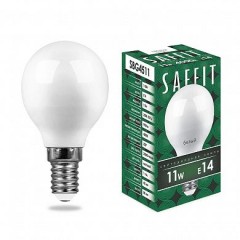 Лампа светодиодная SAFFIT SBG4511 Шарик E14 11W теплый свет (2700К)
