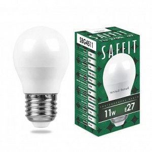 Лампа светодиодная SAFFIT SBG4511 Шарик E27 11W теплый свет (2700К) Лампа светодиодная SAFFIT SBG4511 Шарик E27 11W теплый свет (2700К)