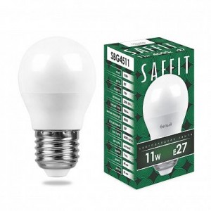 Лампа светодиодная SAFFIT SBG4511 Шарик E27 11W дневной свет (4000К) Лампа светодиодная SAFFIT SBG4511 Шарик E27 11W дневной свет (4000К)