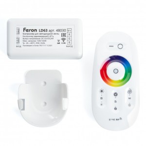 Контроллер Feron для RGB светодиодной ленты с пультом 12-24V белый LD63 Контроллер Feron для RGB светодиодной ленты с пультом 12-24V белый LD63
