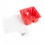 Коробка монтажная STEKKER для сплошных стен с крышкой 92х92х45мм, красный EBX30-01-1-20-92 (GE41001) - 