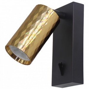 Светильник настенный Feron ML1880 PRISM под лампу GU10 MR16, черный золото Светильник настенный Feron ML1880 PRISM под лампу GU10 MR16, черный золото