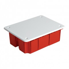 Коробка монтажная STEKKER для сплошных стен с крышкой 120х92х45мм, красный EBX30-01-1-20-120 (GE41008)