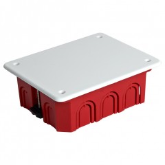 Коробка монтажная STEKKER для полых стен с крышкой 120х92х45мм, красный EBX30-02-1-20-120 (GE41028)