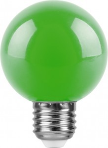 Лампа светодиодная Feron LB-371 Шар E27 3W зеленый Лампа светодиодная Feron LB-371 Шар E27 3W зеленый