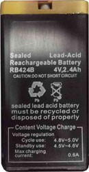 Батарея (перезаряжаемый аккумулятор) 4V 2.4AH, TL19 Feron, артикул: 12918 Батарея (перезаряжаемый аккумулятор) 4V 2.4AH, TL19 Feron, артикул: 12918