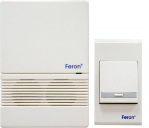 Звонок дверной беспроводной, 4*1.5V/AA (1 мелодия) белый, T-168 Feron, артикул: 23610 Звонок дверной беспроводной, 4*1.5V/AA (1 мелодия) белый, T-168 Feron, артикул: 23610