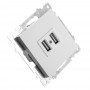 Розетка USB 2-местная (механизм) STEKKER GLS10-7115-01 250V 2,1А серия Катрин, белый - 