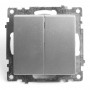 Выключатель 2-клавишный (механизм) STEKKER GLS10-7104-03 250В 10А серия Катрин, серебро - 