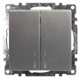 Выключатель 1-клавишный с индикатором (механизм) STEKKER GLS10-7102-03 250В 10А серия Катрин, серебро - 
