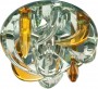 Светильник потолочный, JC G4 с желтым и прозрачным стеклом, зеркальный, с лампой, CD2531 Feron, артикул: 18794 - 